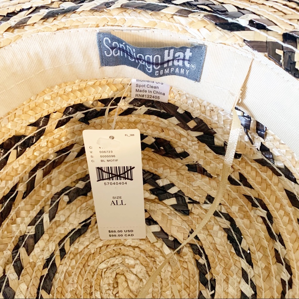 Anthropologie Mixed Wheat Straw Stripe Sun hat - Picture 3 of 3